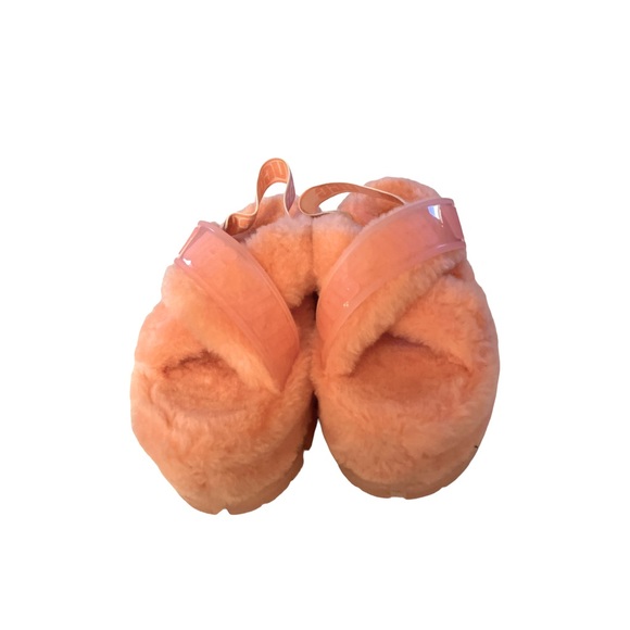 UGG Shoes - Ugg plush pink criss cross slippers size 10 NWOT slingback upper lining 80% wool